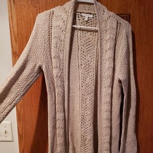 Maurices long knit cream cardigan